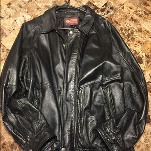 Black leather jacket